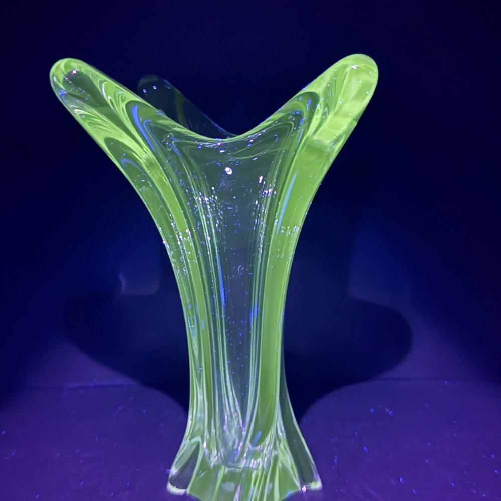 Handblown Green Glass Accent Vase - Brand